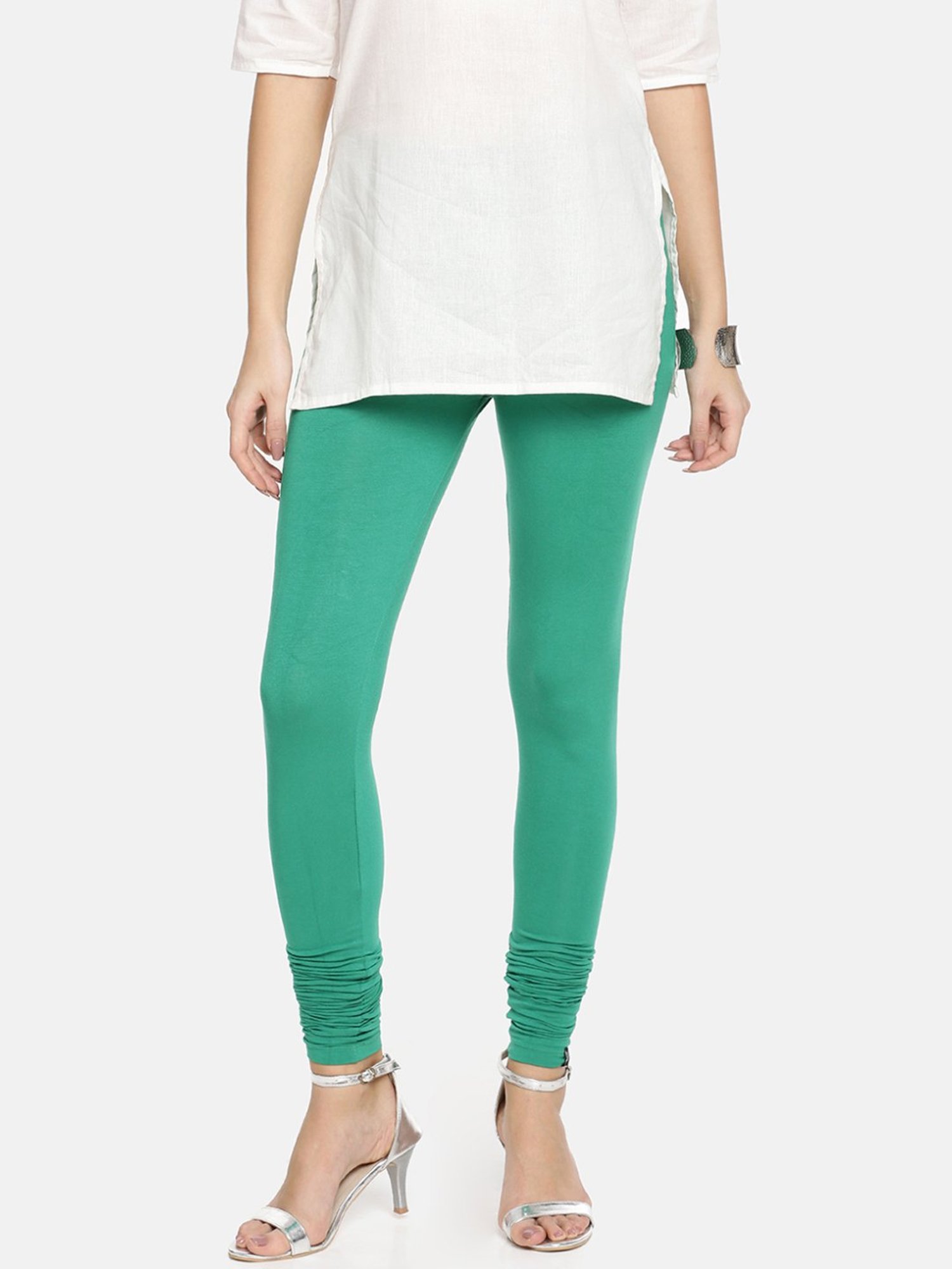TWIN BIRDS Green Full Length Leggings