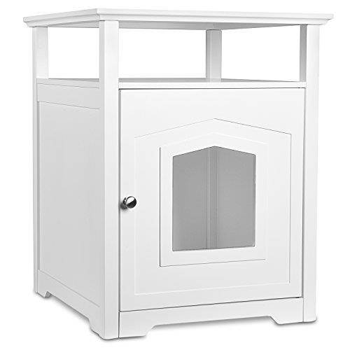 Arf Pets Designer Enclosed Cat Litter Furniture Box House with Table