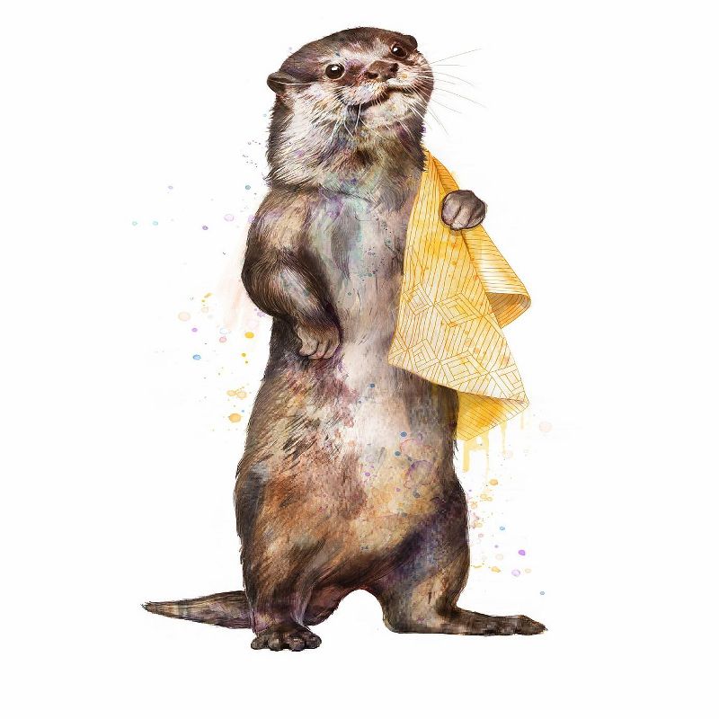 Americanflat Otter by Laura Grave 71" x 74" Shower Curtain