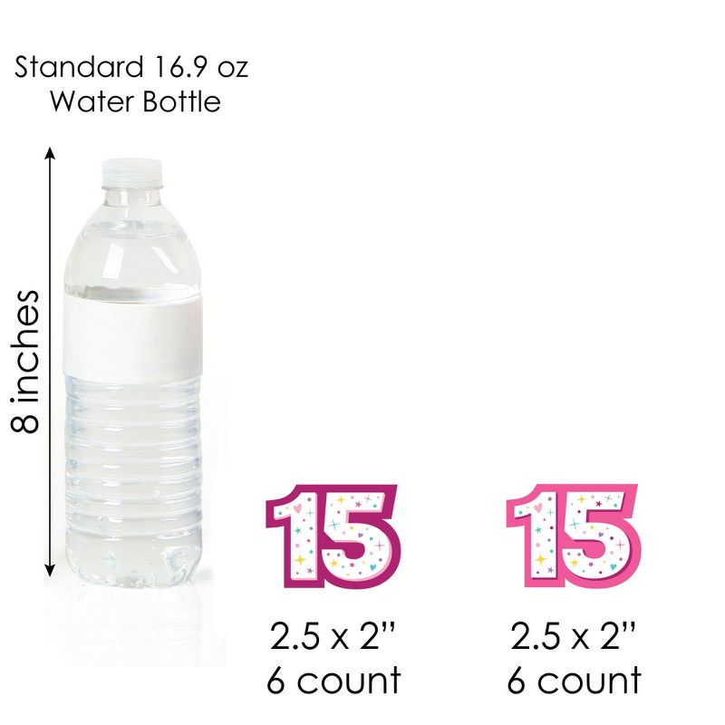 Big Dot of Happiness Girl 15th Birthday - Cupcake Decoration - Teen Birthday Party Cupcake Wrappers and Treat Picks Kit - Set of 24