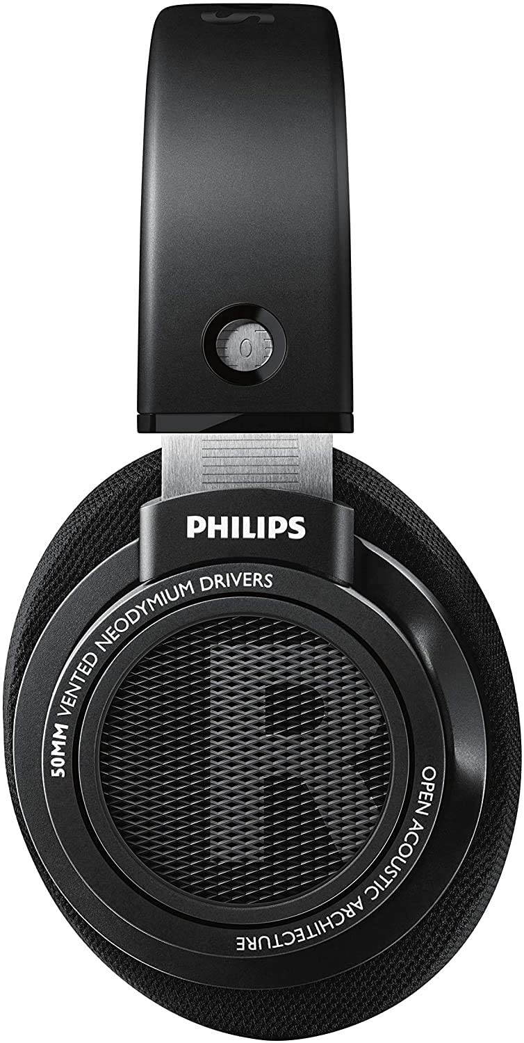 Philips SHP9500 Wired Over-Ear Stereo HiFi Headphones, Comfort Fit Professional Studio Monitor, Open-Back 50mm Drivers (Black) + NeeGo Attachable Microphone for Gaming