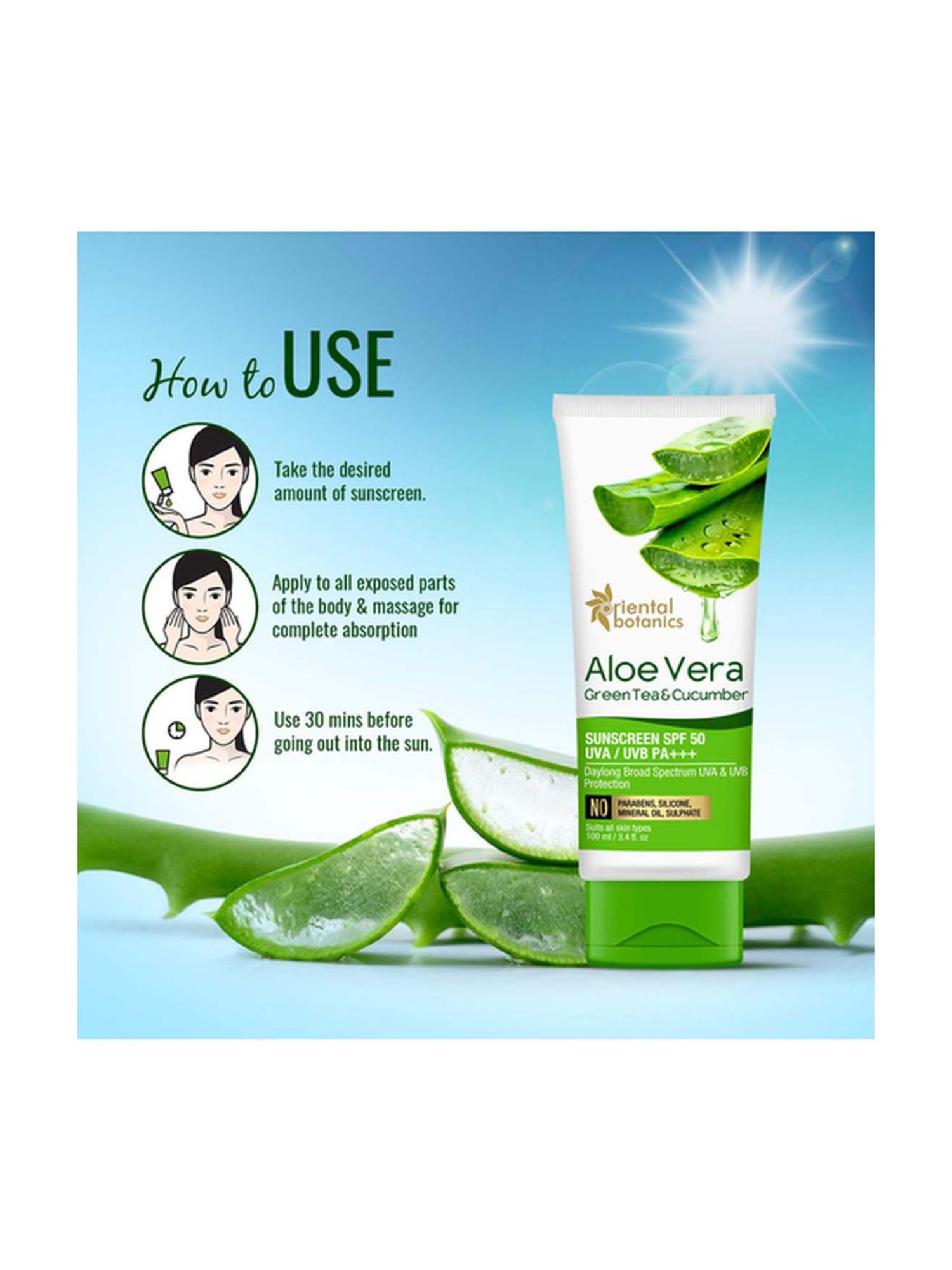 Oriental Botanics Sunscreen SPF 50 UVA/UVB PA+++ - 100 ml