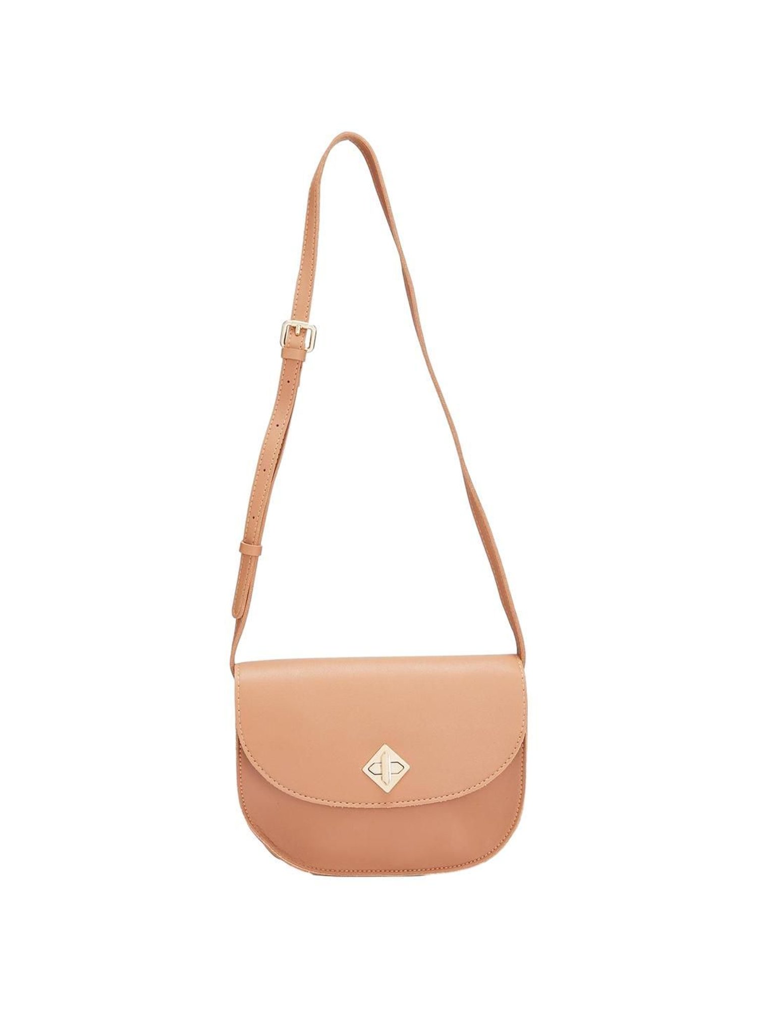 Globus Tan Solid Medium Sling Handbag