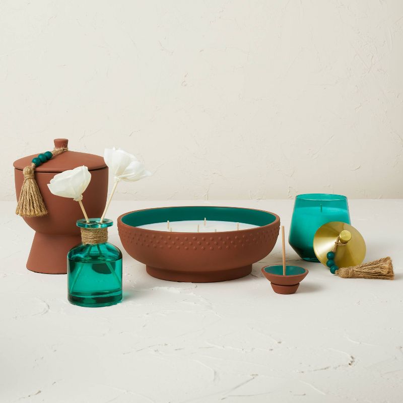 75ct Incense Sticks with Terracotta Plate Holder Teal Tropic Oasis - Opalhouse™ designed with Jungalow™