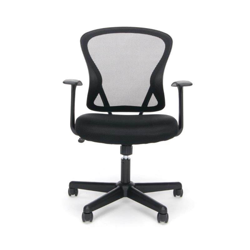 Essentials by OFM Swivel Mesh Task Chair with Arms, Black