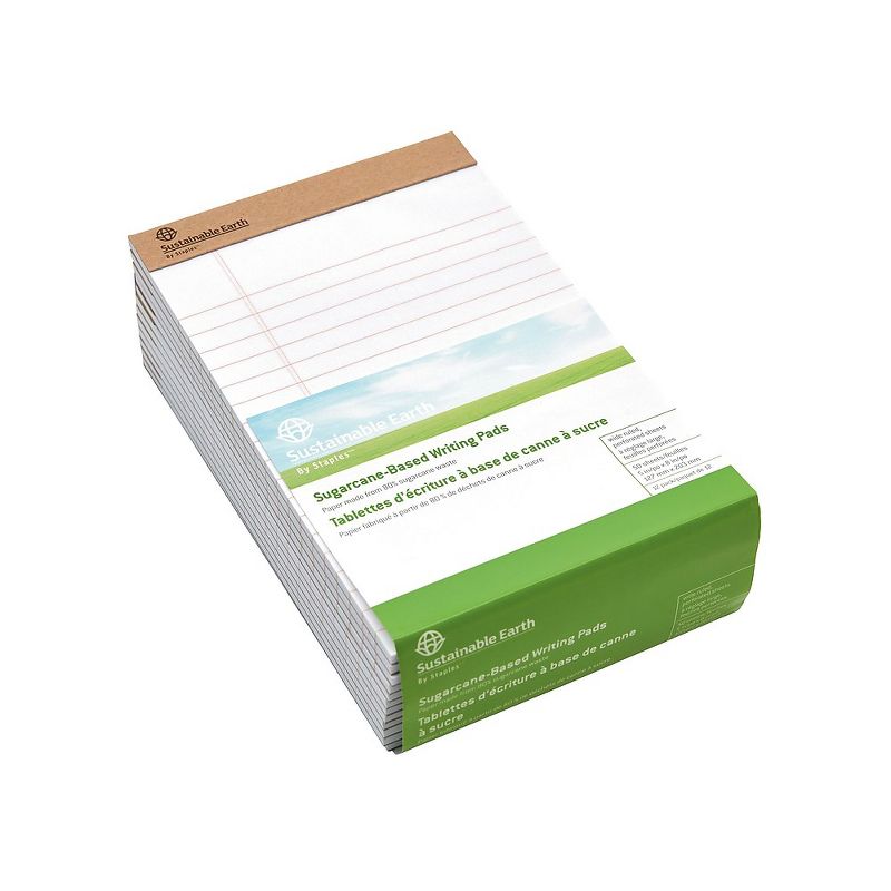 Sustainable Earth Notepads 5" x 8" Wide White 50 Sheets/Pad 12 Pads/PK (19938) 886428