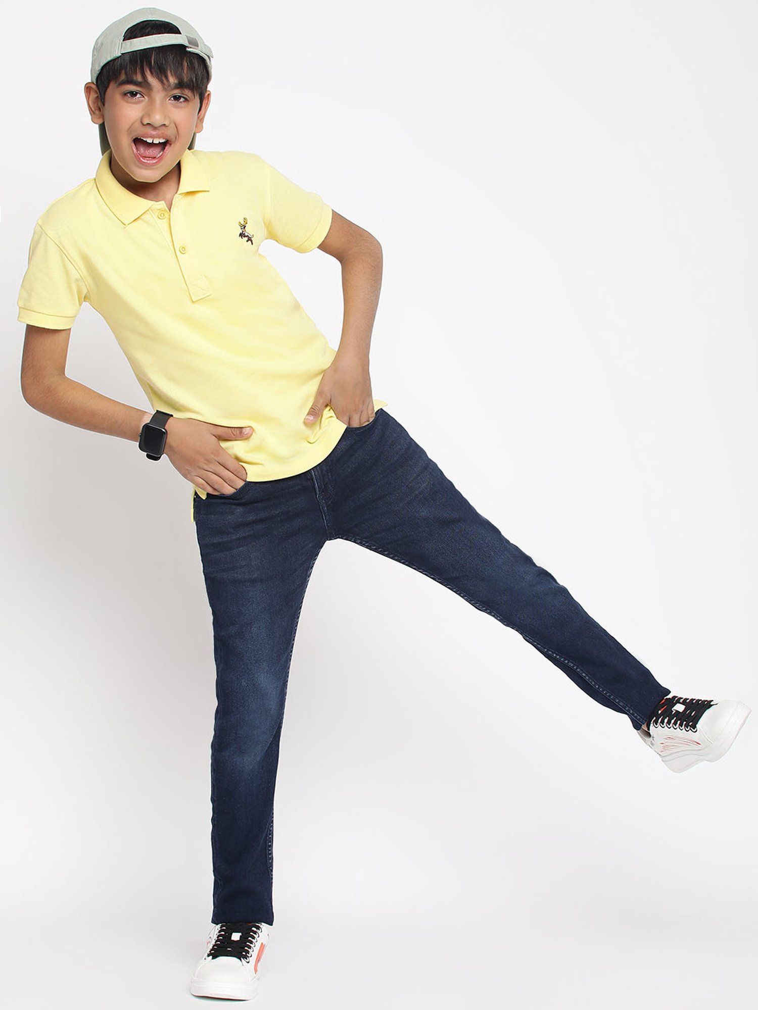 Lil Tomatoes Kids Yellow Solid Polo T-Shirt