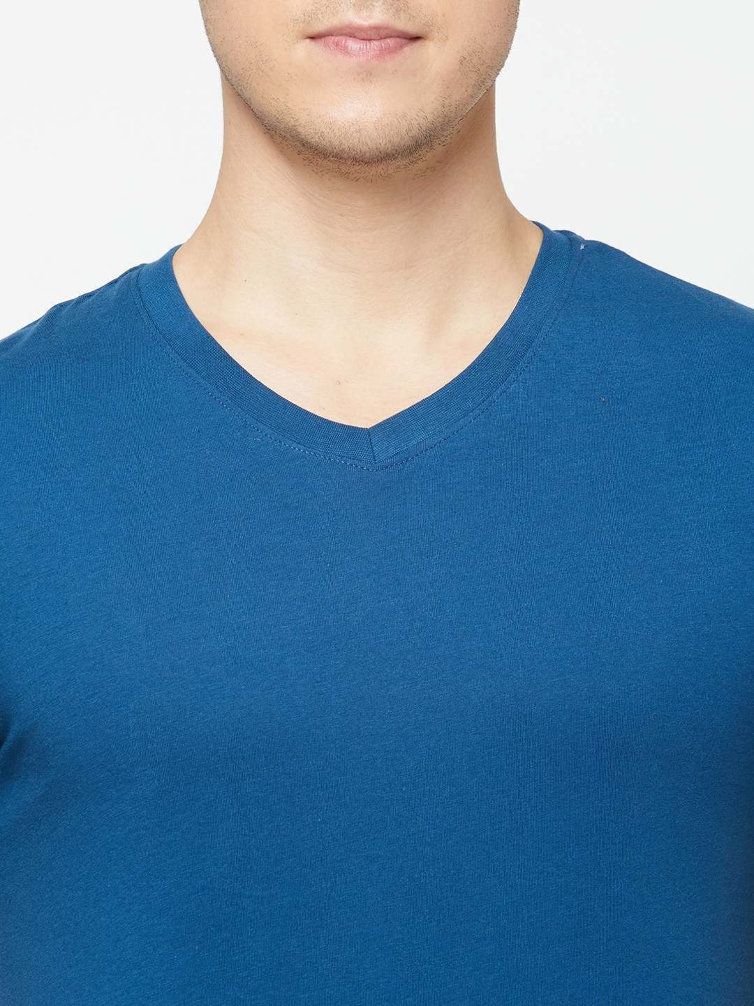 Sporto Mid Navy Regular Fit T-Shirt