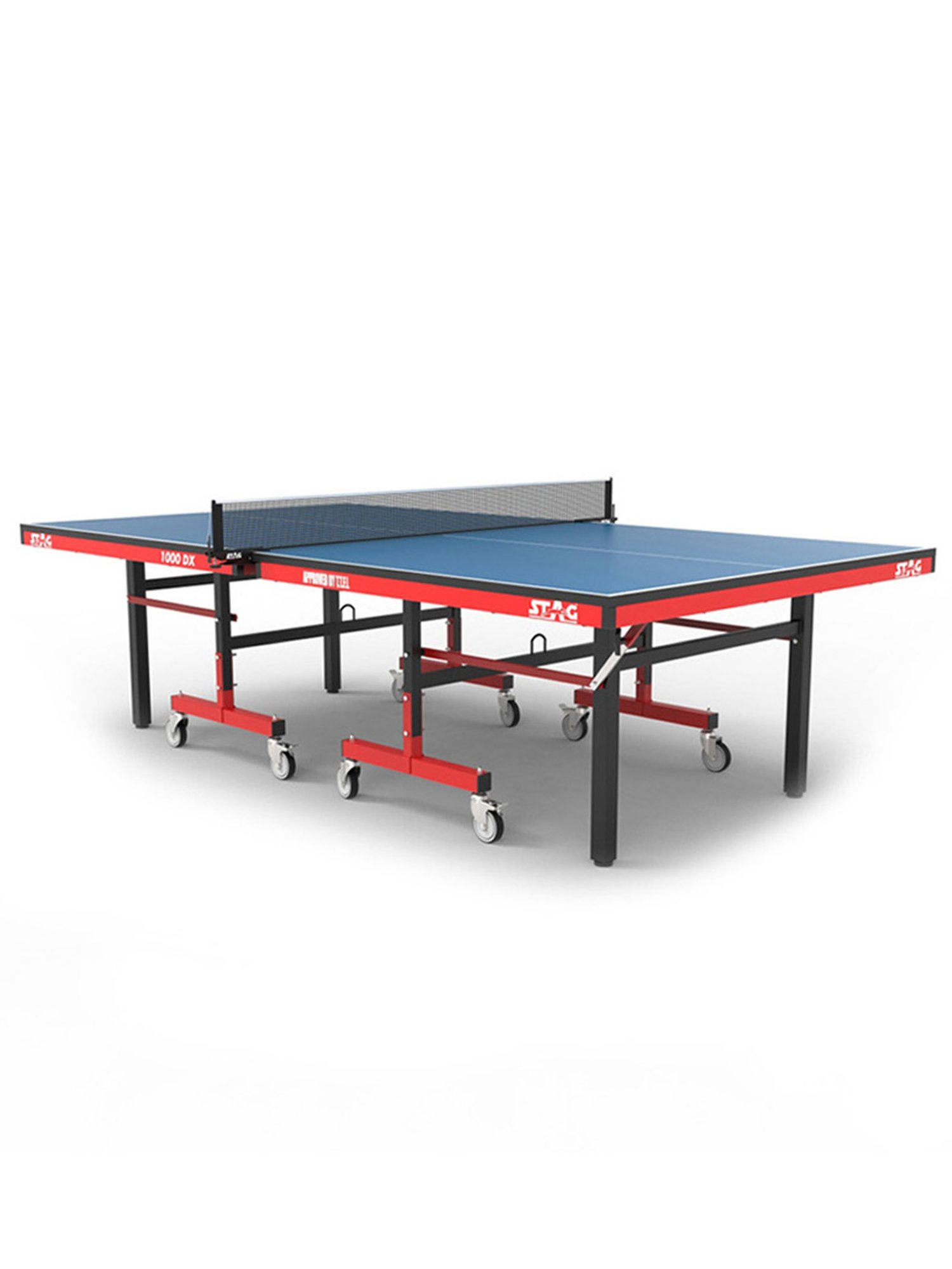 Stag Global 25mm 1000 DX Premium 10 Minute Quick Easy Setup Table Tennis Table (Blue)