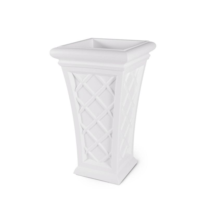 28" Square Georgian Tall Planter White - Mayne