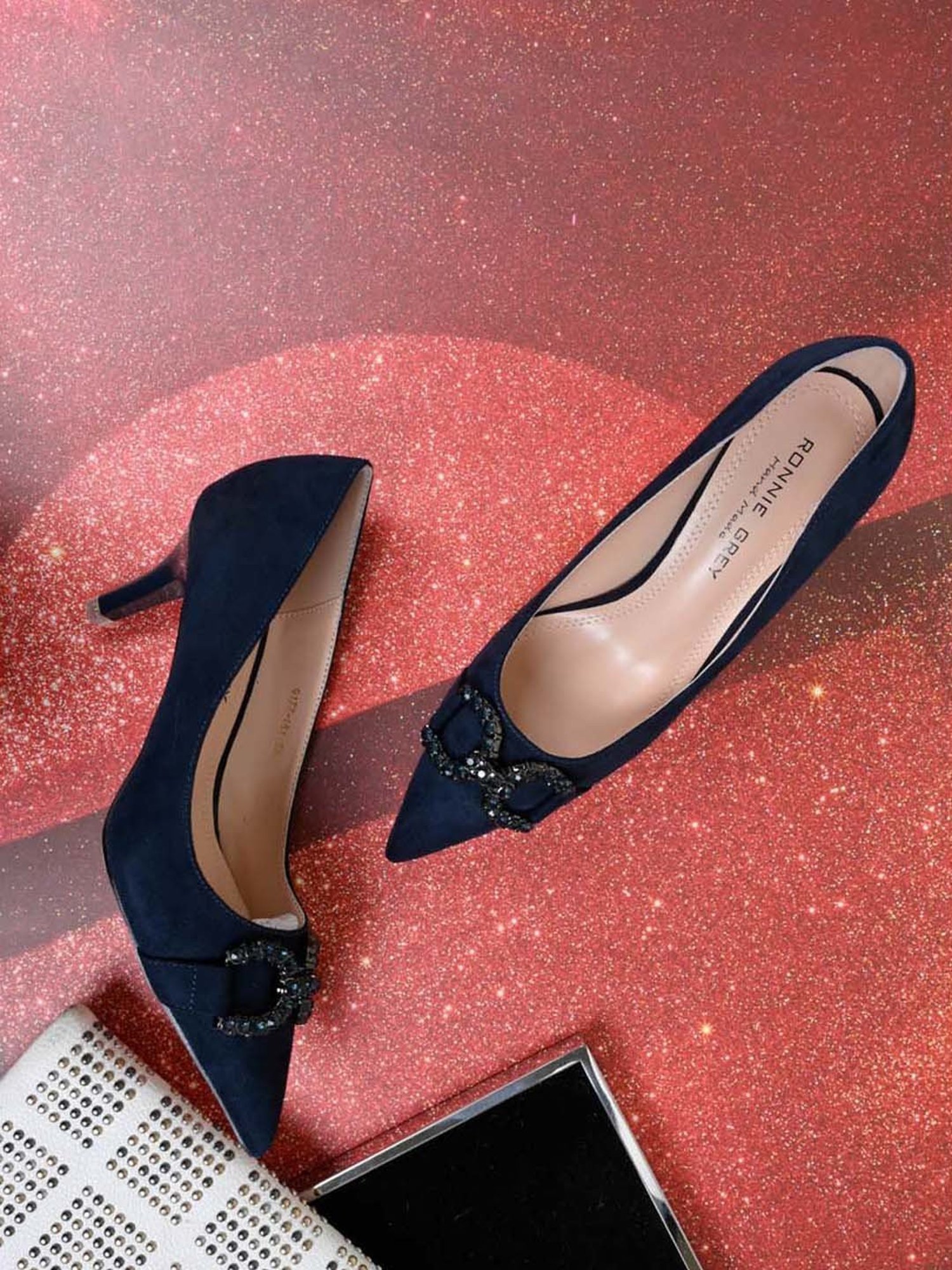 Ronnie Grey Women's Navy Stiletto Pumps