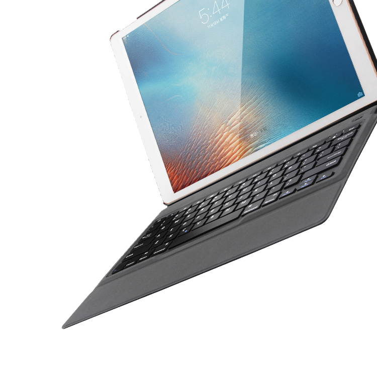 T129 Fashion ABS Keyboard Wireless Bluetooth 3.0 Keyboard for iPad Pro 12.9 with Protective Clamshell Leather Case Cover