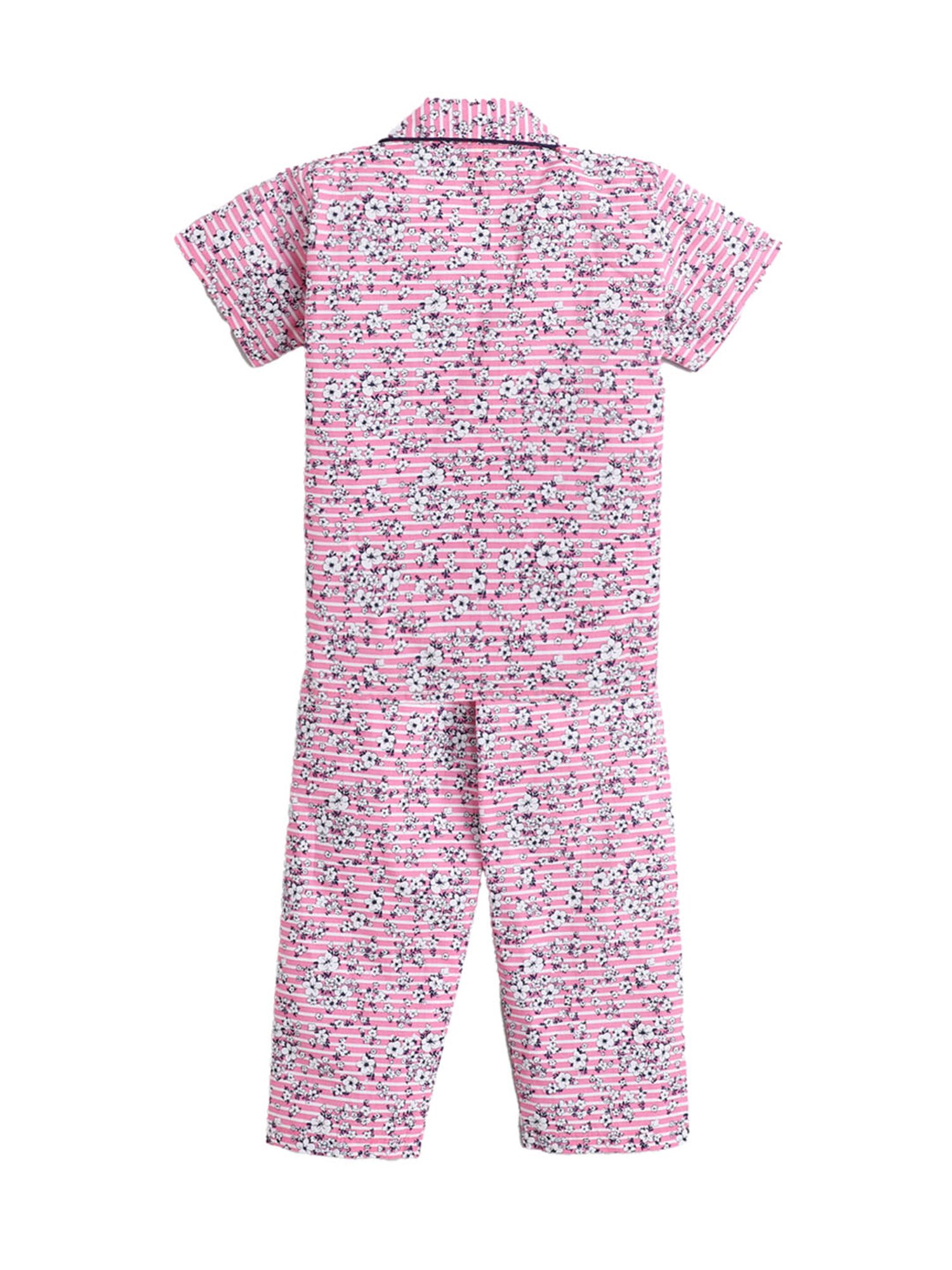 The Magic Wand Boys Pink Floral Print Shirt with Pyjamas