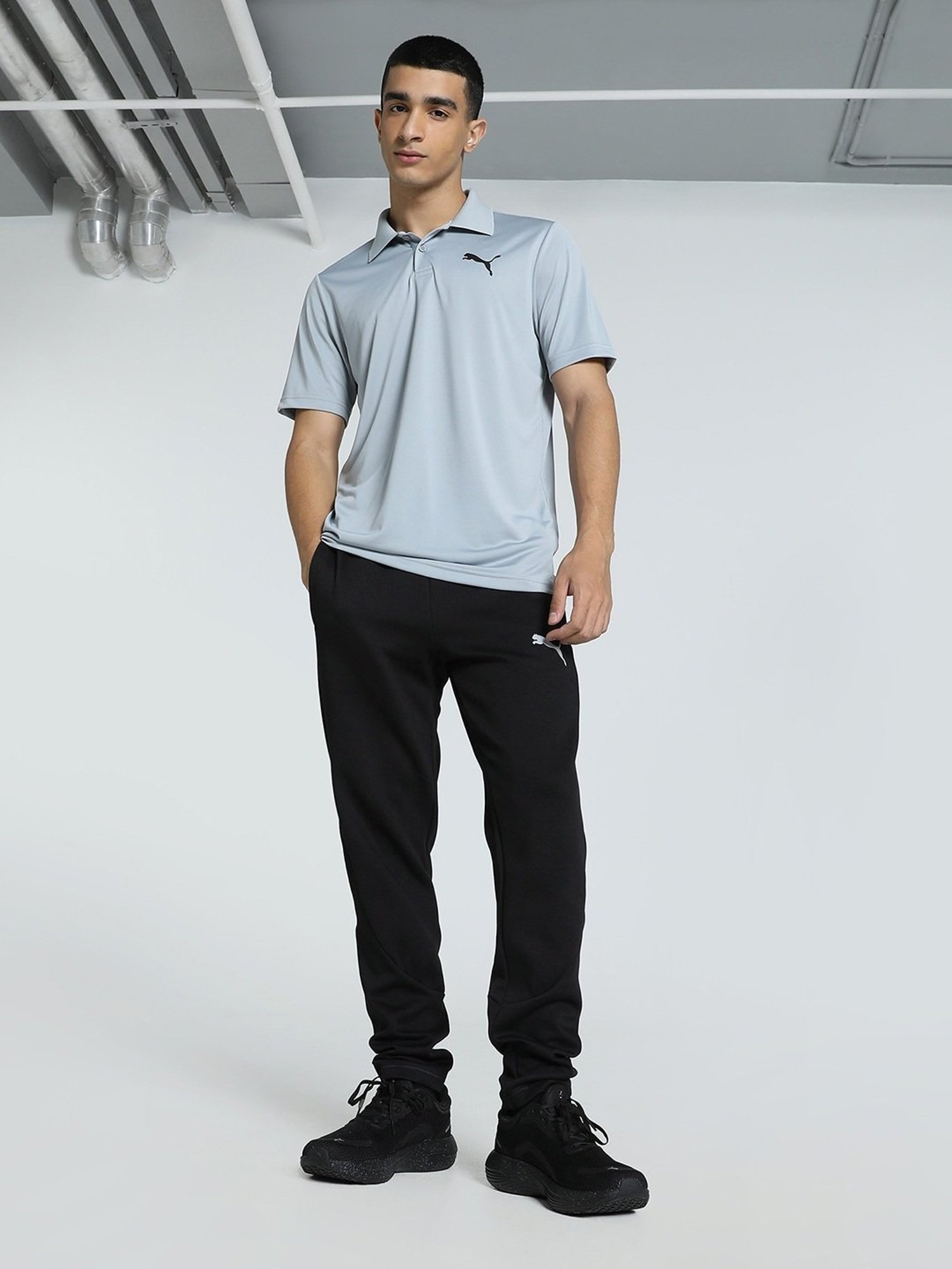 Puma Teamsport Grey Regular Fit Sports Polos
