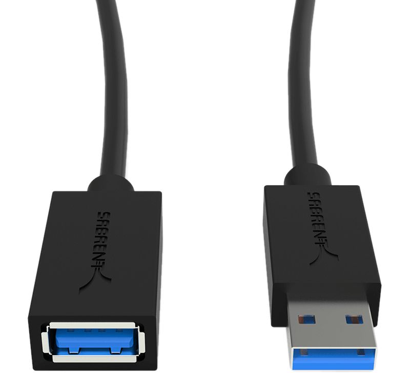 Sabrent 22AWG USB 3.0 Extension Cable - A-Male to A-Female [Black] 10 Feet
