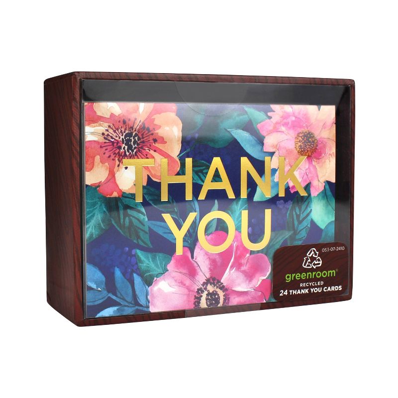 24ct Tropical Floral Blank Thank You Cards