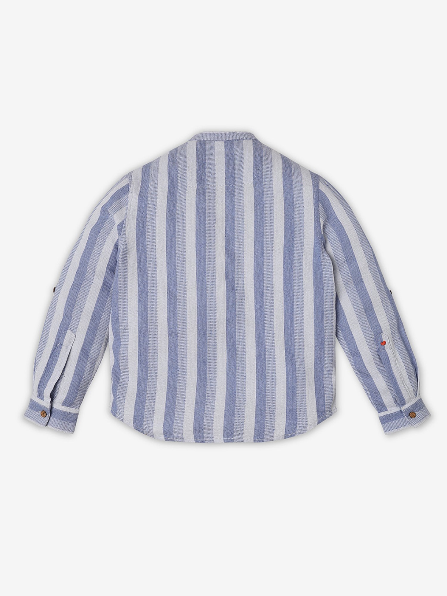 Ed-a-Mamma Kids Blue Striped Full Sleeves Shirt