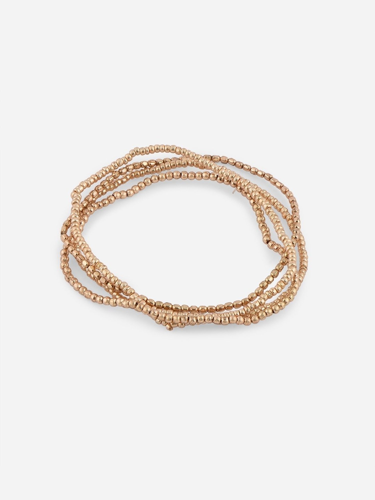 ToniQ Beads Golden Casual Bracelet for Women - Set of 10