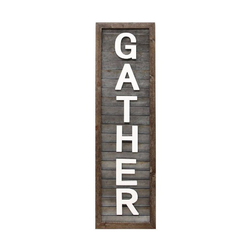 11.81" x 39.73" "Gather" Wall Panel Gray/White - Stratton Home Décor