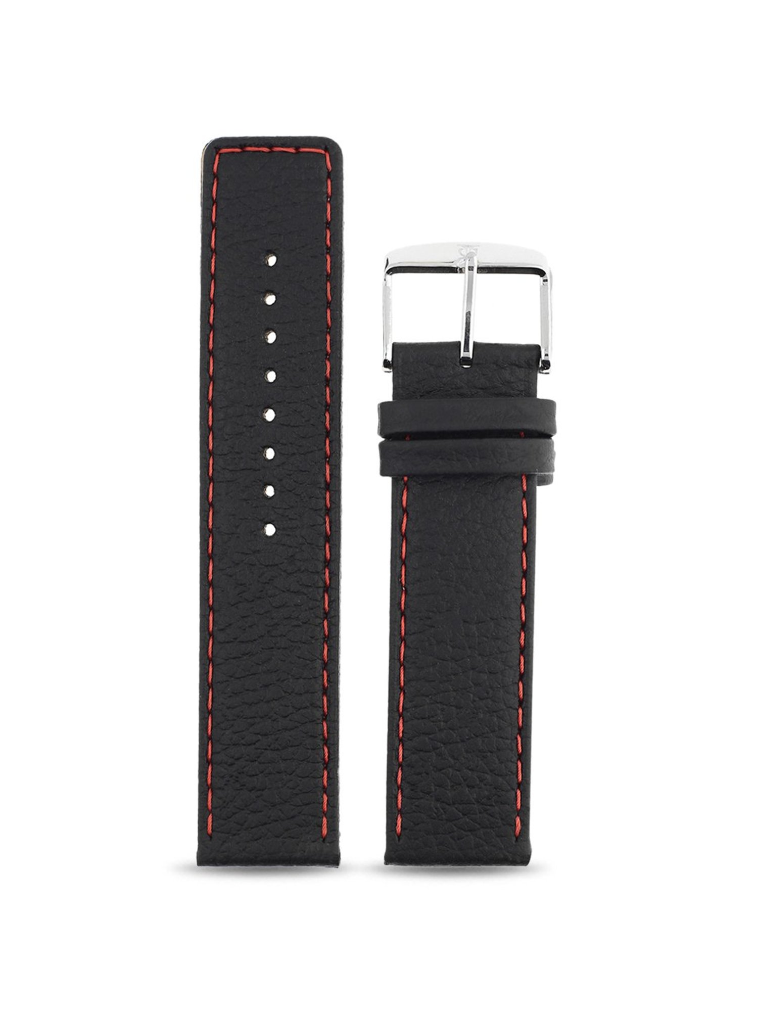 22MM BLACK Titan Genuine Leather Strap for MEN