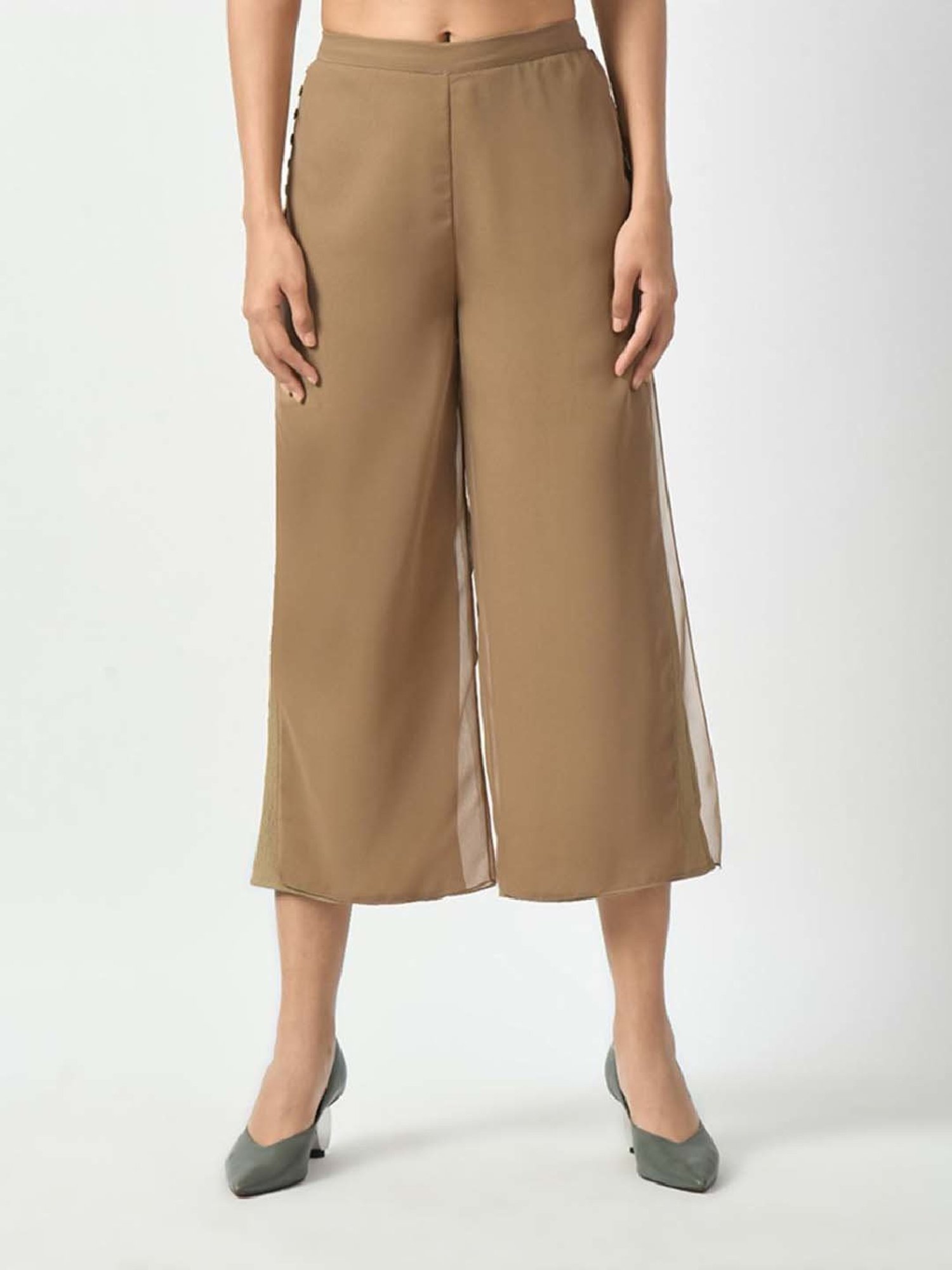 Office & You Brown Mid Rise Palazzos