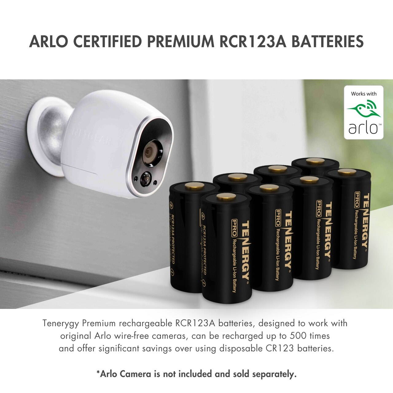 Premium High Capacity Rechargeable Batteries (24-Pack) Arlo Certified Li-ion 3.7V 750mAh