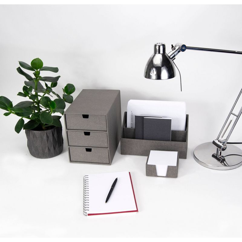 Ingrid 3-Drawer Canvas Supply Chest Gray - Bigso Box of Sweden