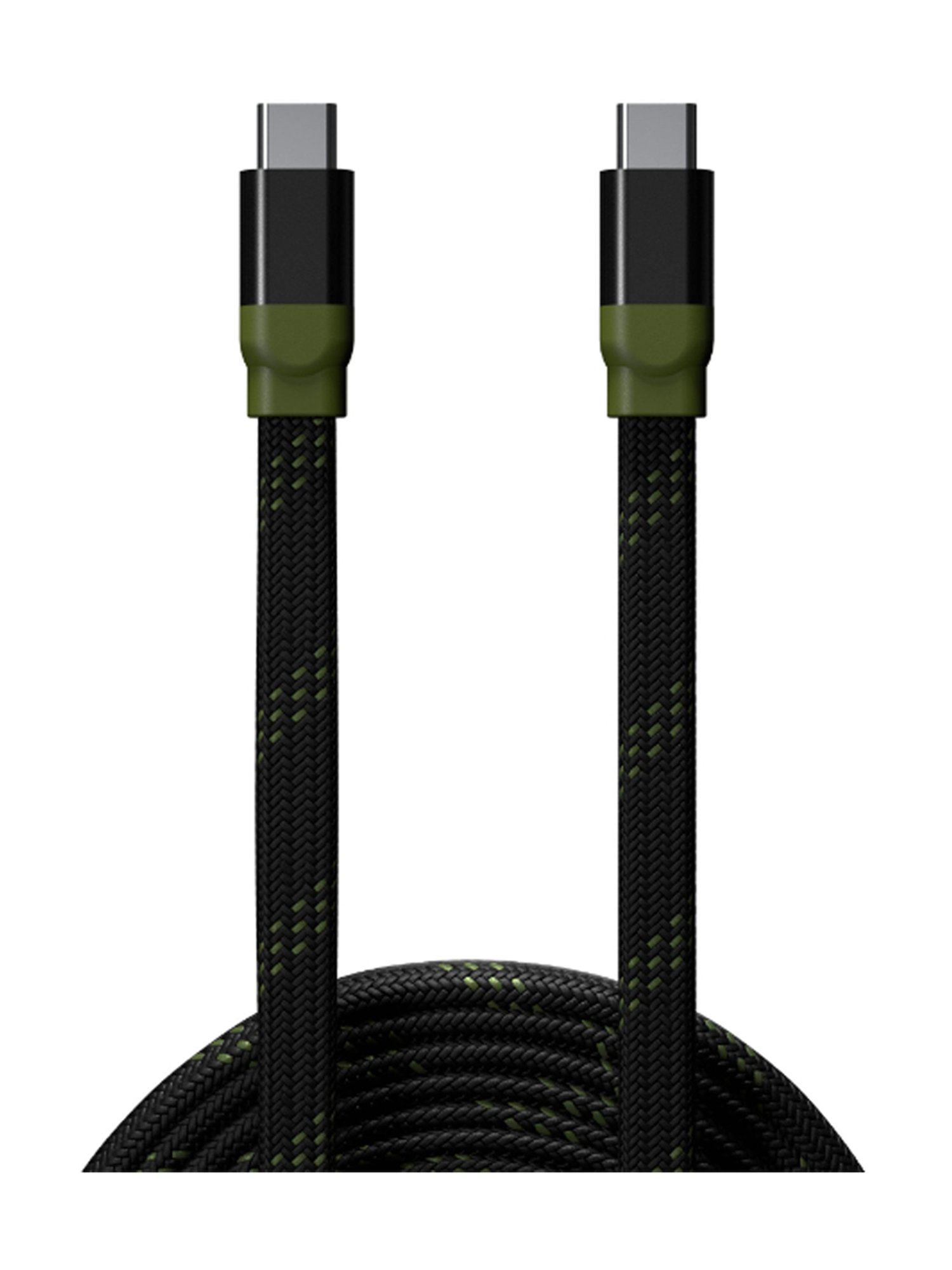 URBN 100W Super Fast PD Cable, Type C to C, Flat Cable, Made for Mobiles & Laptops 4 Feet (Camo)