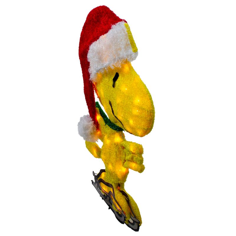 Northlight 28" Pre-Lit Burlap Squirrel with Santa Hat Christmas Outdoor Decoration