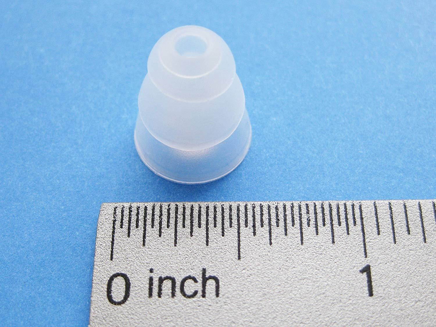 4 Pcs: 2 Small (S) and 2 Large (L) Clear Triple Flange Earbuds-Eartips Set for Etymotic etyBLU2, ER-4, hf5, hf3, hf2, mc5, mc3, mc2, and ETY kids In Ear Stereo Earphones Headset