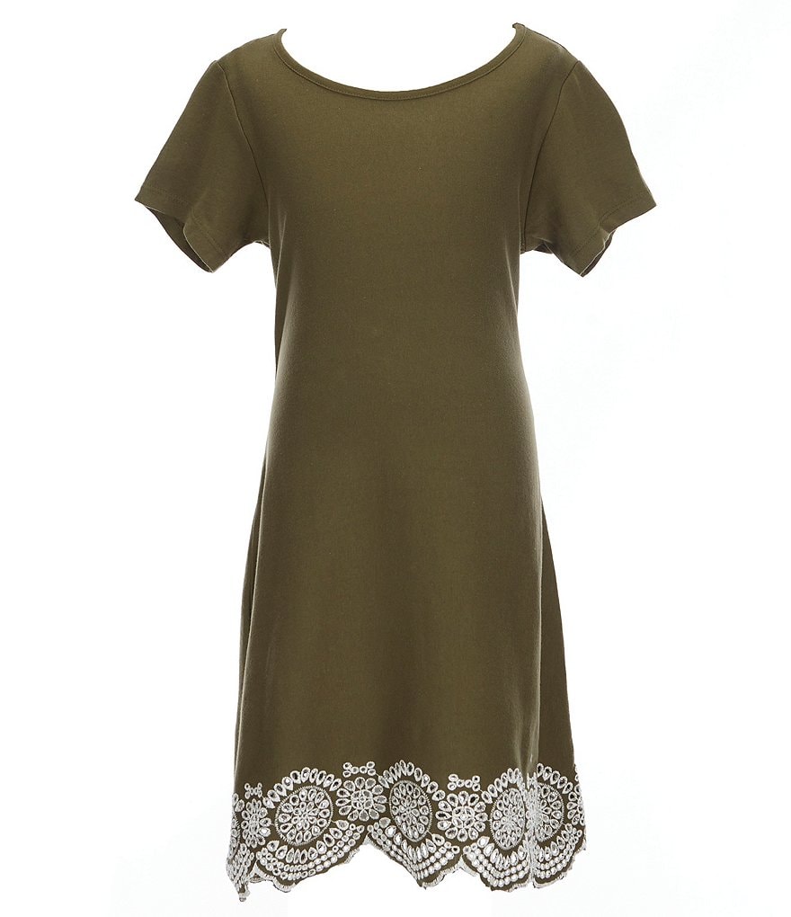 Xtraordinary Big Girls 7-16 Crochet-Hem A-Line Dress