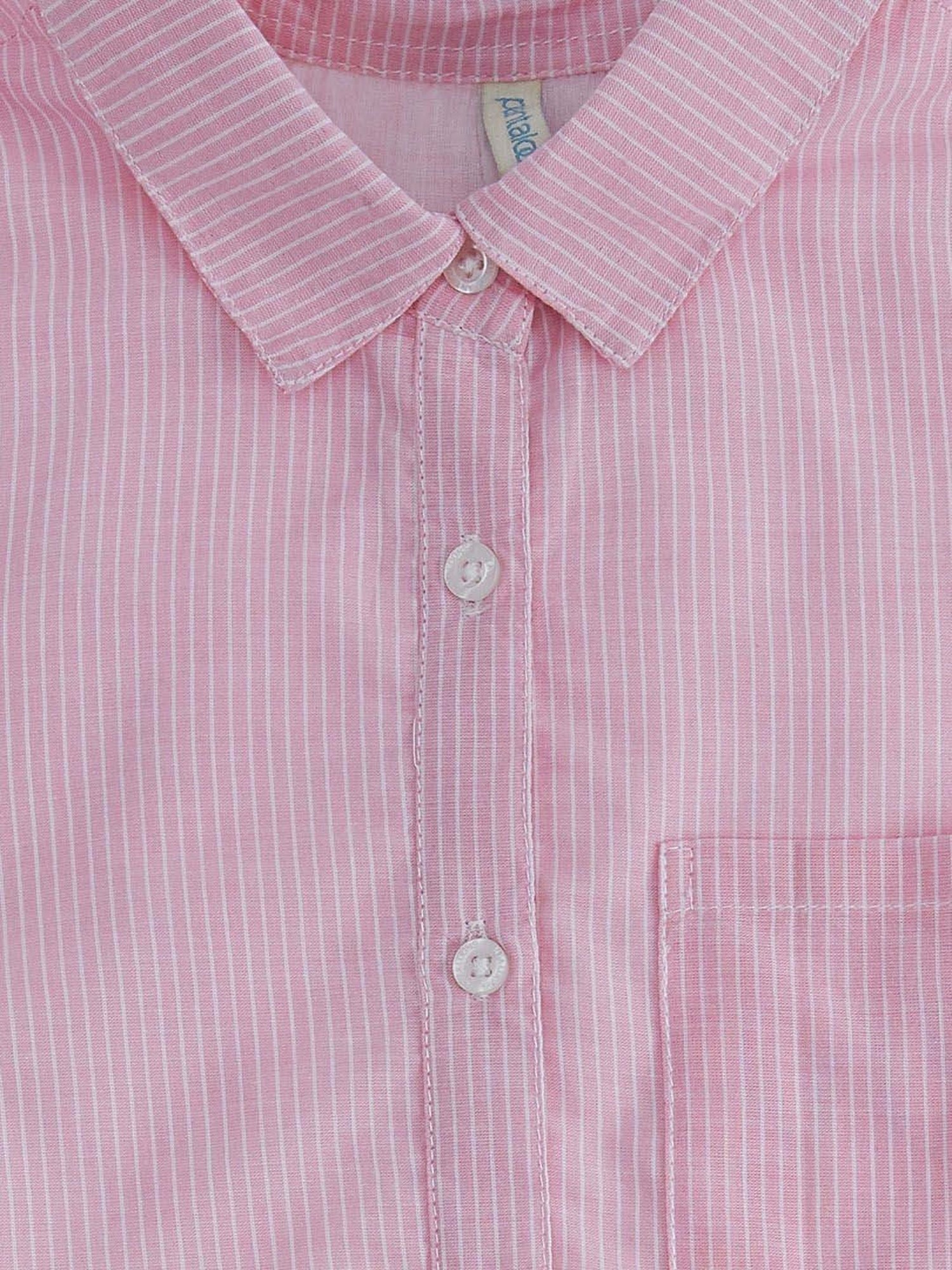 Pantaloons Junior Pink Cotton Self Pattern Dress