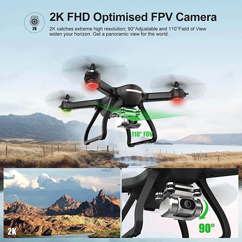HS700D FPV Drone with 2K FHD Camera Live Video and GPS Return Home RC Quadcopter for Adults Beginners with Brushless Motor Follow Me 5G WiFi Transmission Modular Battery Advanced Selfie