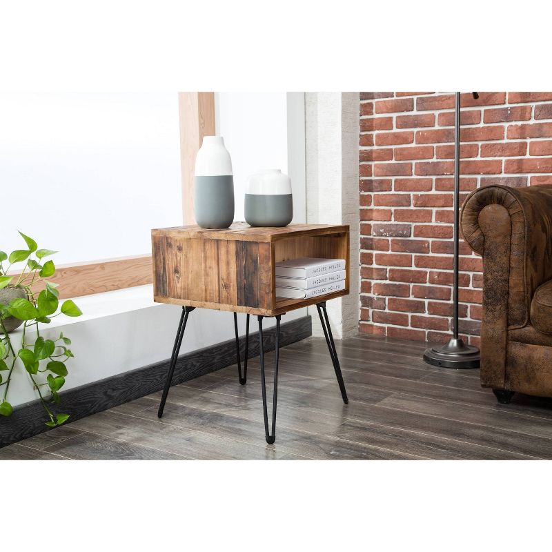 Easton Foldable End Table Brown/Black - Summerland Home