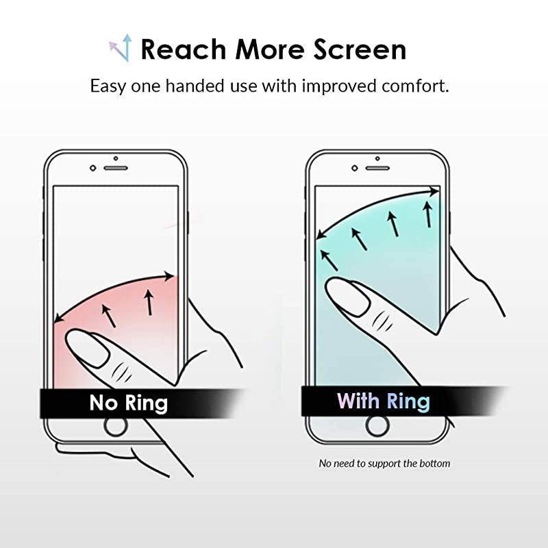 Cell Phone Ring Holder Finger Ring Stand Improves Phone Grip Compatible with iPhone Galaxy and Most Cases Except SiliconeLeather Pink Unicorn