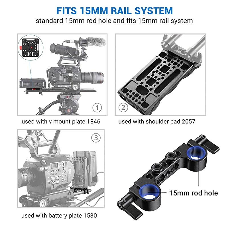 Super Lightweight 15mm Railblock with 1/4"-20 Thread for RED and Other 15mm DSLR Camera Rig - 942