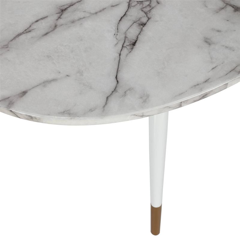 Amari Oval Faux Marble Dining Table White - CosmoLiving by Cosmopolitan