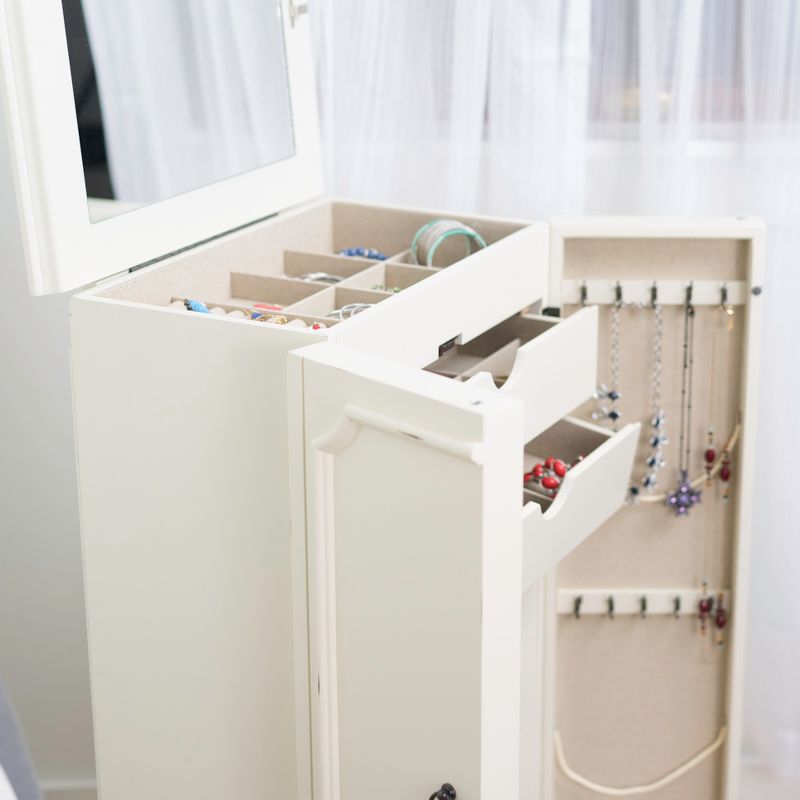 Cabby Standing Jewelry Armoire White - Hives & Honey