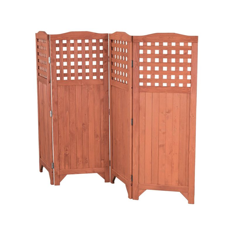 64" Cedar Patio Decorative Screen Privacy Screen - Brown - Leisure Season