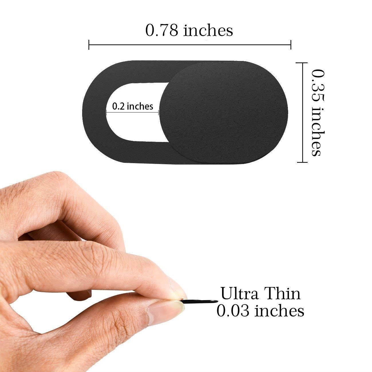 Webcam Cover 0.03in Ultra Thin (3 Pack), Web Camera Cover for Laptop Desktop PC Macboook Pro iMac Mac Mini Computer Smartphone, Protect Your Privacy and Securtiy Against Cam Hacks, Strong Adhesive