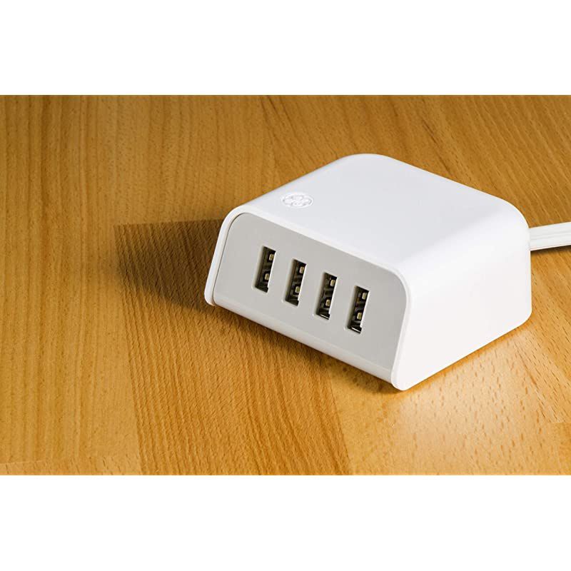 4-Port USB Desktop Extension Station, 2 Pack, 6ft Extra Long Cord, For iPhone 12/11/Pro/Max/XS/XR/X/8, iPad Pro, Samsung Galaxy S21/S10/S9/Plus, Google Pixel 5/C/3/2/XL, 53282