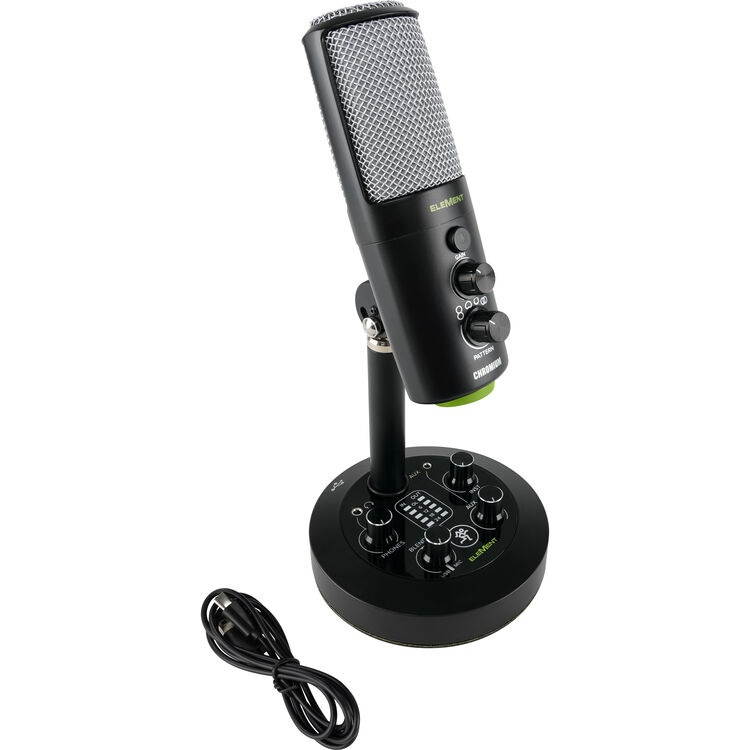 Mackie EleMent Series Chromium Premium USB Condenser Microphone with Built-in 2-Channel Mixer