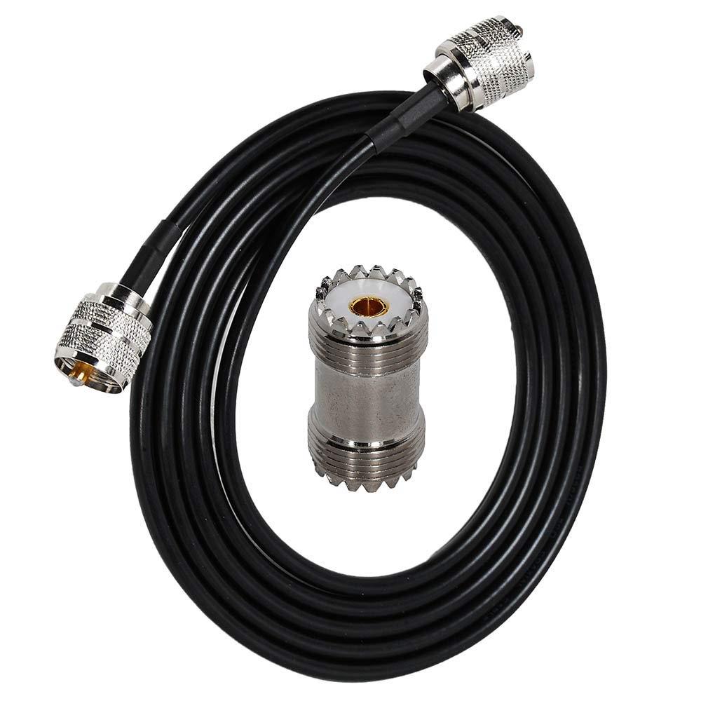 Eagles 6feet rg58 Coax Cable with UHF Male PL259 to UHF Male PL259 connectors, PL-259 UHF Female to UHF Female Coax Adapter