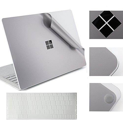 XSKN 2 in 1 Anti-scratch Full Body Skins Ultra Thin Removable Bubble Free Decal Laptop Sticker for Microsoft Surface Laptop (2017+) Upper and Bottom Cover (Space Gray, +Clear Keyboard Skin)