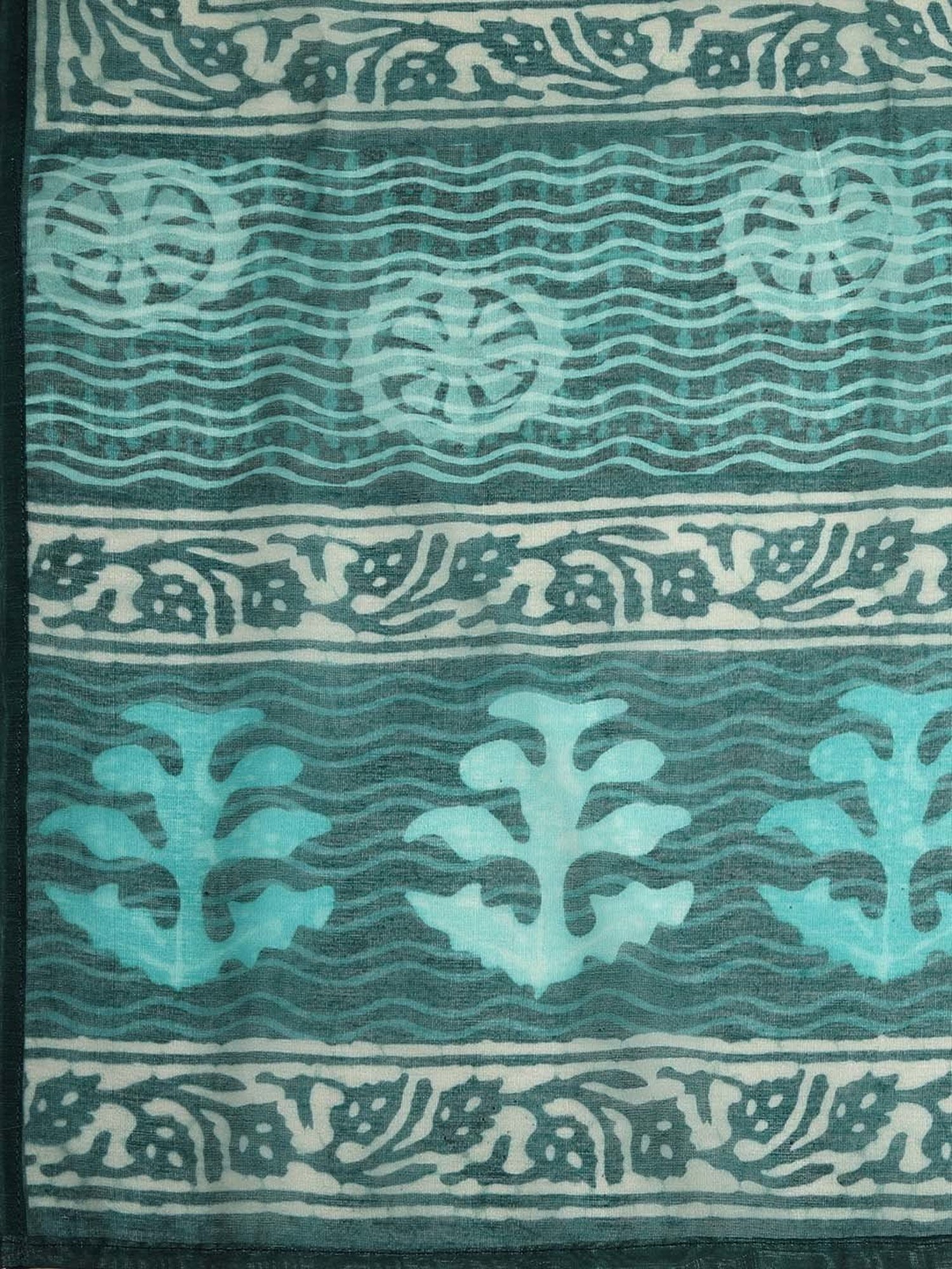 Kami Kubi Teal Printed Unstitched Dress Material