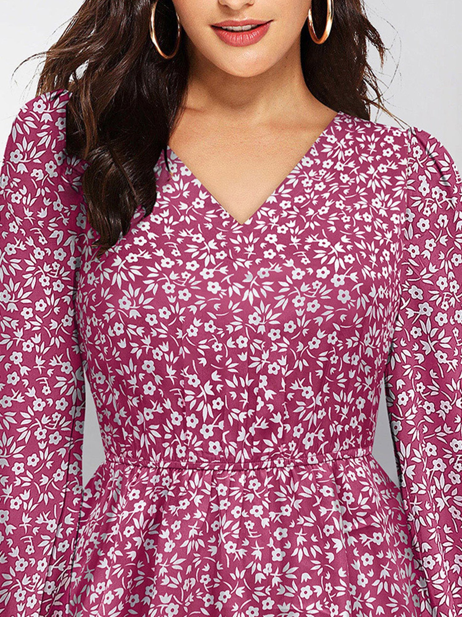 KERI PERRY Pink Floral Print Top