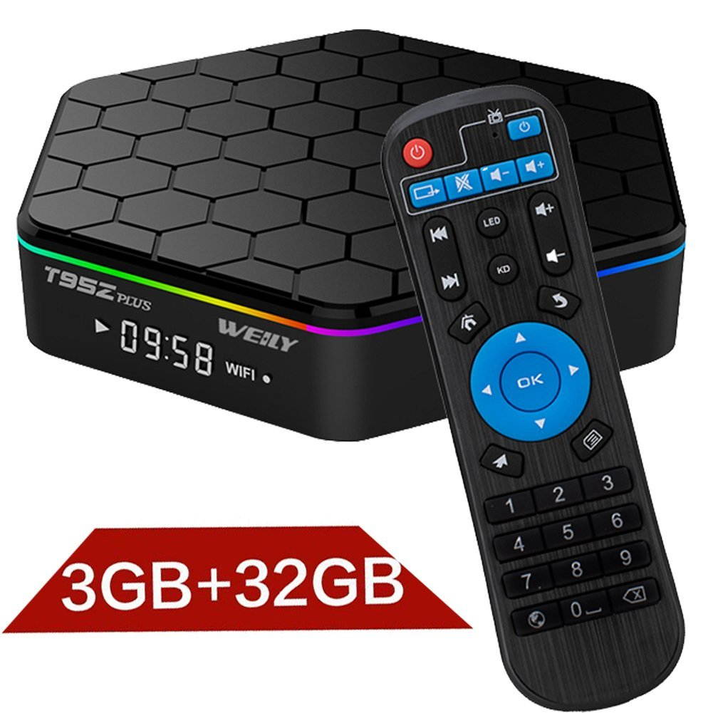 T95Z Plus Android TV Box 3GB RAM/32GB ROM Android 7.1 Octa Core Amlogic S912 TV Box with 4K Dual Band WiFi 2.4GHz/5GHz Bluetooth 4.0 64 Bits