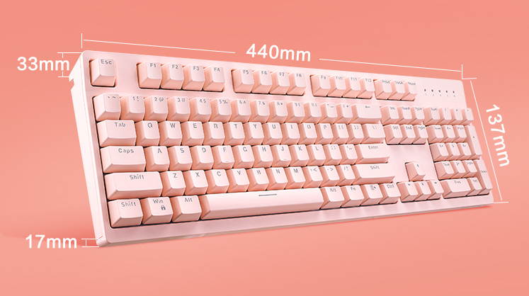 Thunderobot KC5 104R pink Hard Candy red switch 104keys All Keys without Conflict Waterproof and dust-proof mechanical gaming keyboard