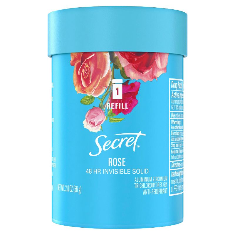 Secret Invisible Solid Antiperspirant & Deodorant Rose Scent Refill Pod - 2oz