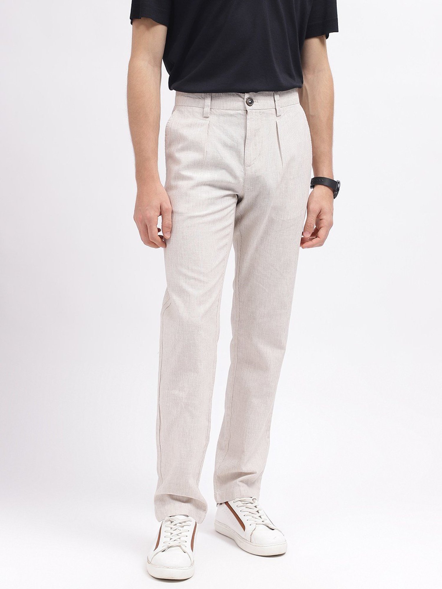 Bruun & Stengade Beige Slim Fit Trousers